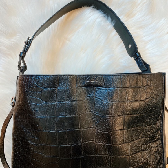 AllSaints Black Polly N/S Tote - Picture 8 of 16